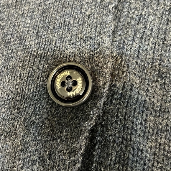 Portolano Wool Alpaca Blend Double Breasted Big Button Blue Cardigan Sz M - Picture 9 of 10